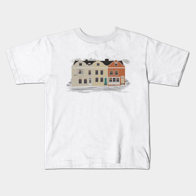 Lombard St. Portsmouth Kids T-Shirt by dipweb